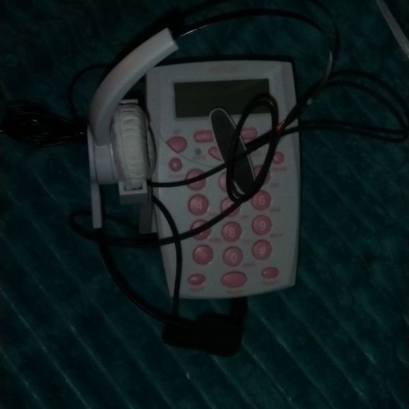 PINK and white headset for working at home - Picture 1 of 5